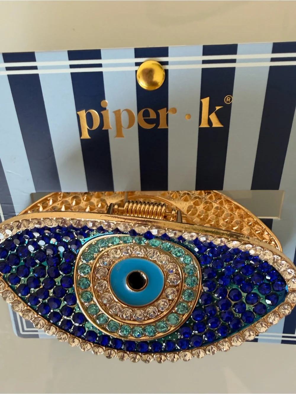 Piper·k blue evil eye metal hair claw clip